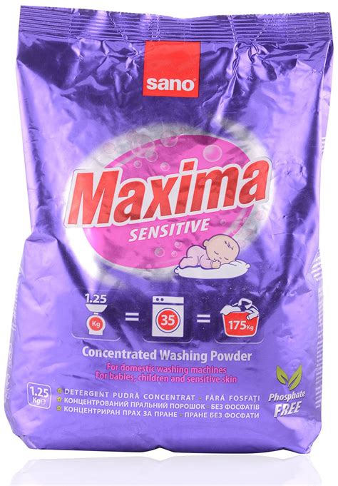 Sano Maxima Sensitive Concentrated Washing Powder, 1.25 KG : Amazon.in ...