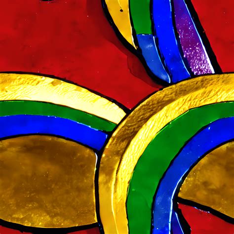 Golden Rainbow Stained Glass Pattern · Creative Fabrica