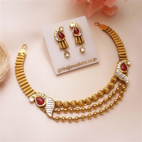 Buy Alpana Floral 22k Gold Necklace 22 KT yellow gold (25.5 gm ...