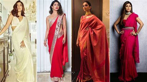 Bollywood Actress Saree Look: देसी प्रियंका चोपड़ा से लेकर सनी लियोनी ...