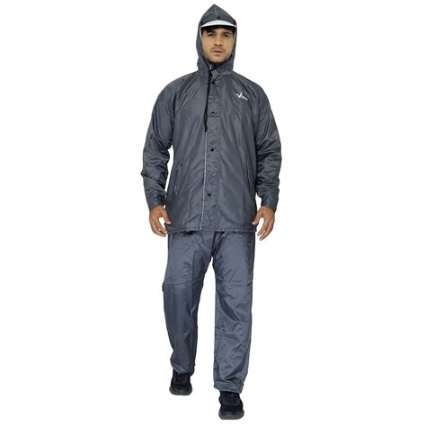 Buy Reversible Waterproof Double Layer Men's Raincoat | 2XL | Grey ...