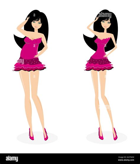 Before after diet - fat and slim girl Stock Photo - Alamy