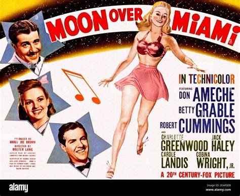 MOON OVER MIAMI 1941 20th Century Fox film with Betty Grable Stock ...
