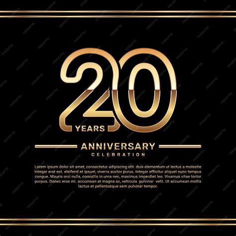 Premium Vector | 20th anniversary celebration logo design with double ...