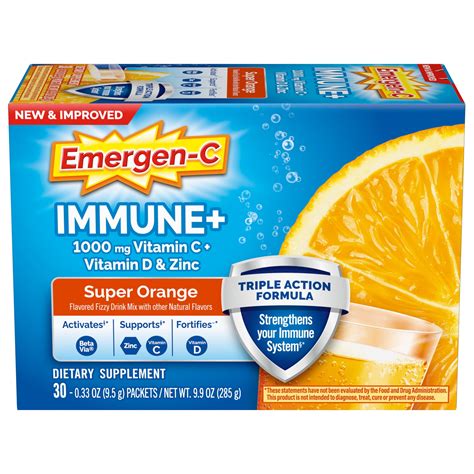 Emergen-C Immune+ Triple Action Immune Support Powder, Betavia (R ...