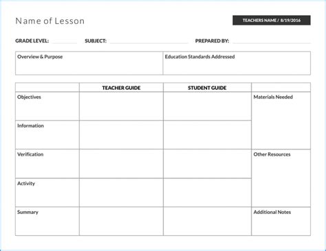 Image result for Example Lesson Plan Template