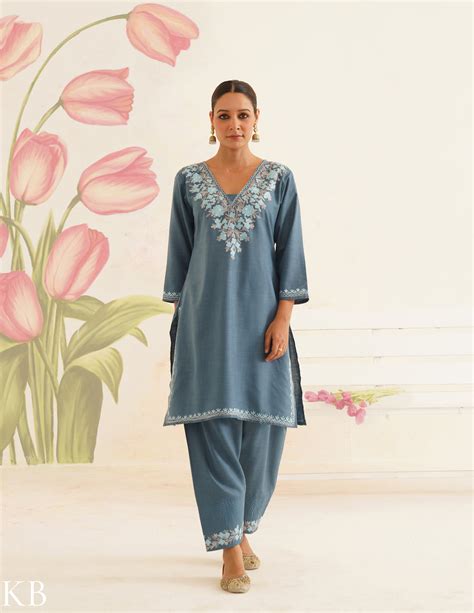 Aari Embroidered Summer Cool Cotton Suit | Kashmiri Suit | Kashmir Box ...