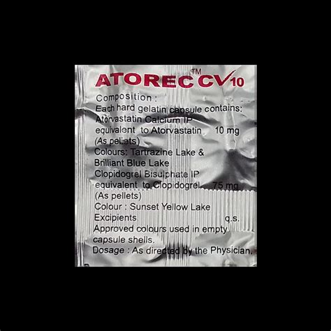 ATOREC CV 10 CAPSULE 10'S Price, Uses, Side Effects & Substitutes | Medkart