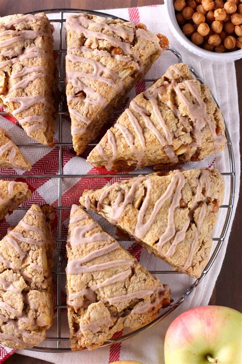 Spice Glazed Caramel Apple Scones - A Kitchen Addiction