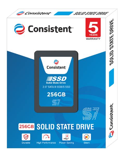 Consistent 2.5" 256GB SSD with SATA III Interface, 6Gb/s Read/Write Sp ...