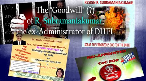 The “Goodwill” (?) of R. Subramaniakumar, the ex-Administrator of DHFL ...