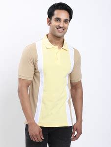 INDIAN TERRAIN Colorblock Men Polo Neck Brown T-Shirt - Buy INDIAN ...
