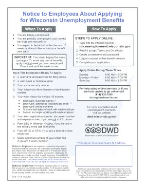 Fillable Online UCB-7-P Notice to Employees About Applying for ...