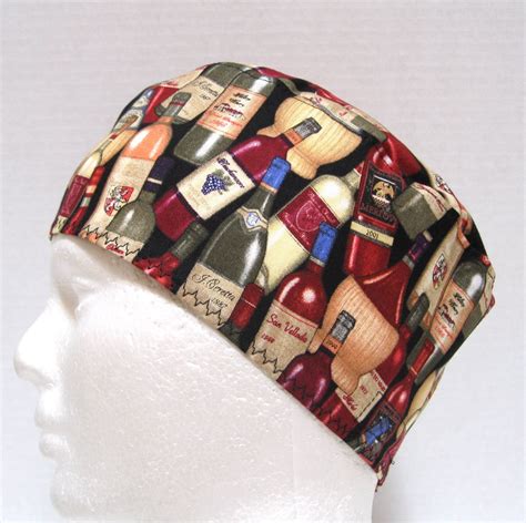 Mens Scrub Hat or Surgical Cap With Wine Bottles - Etsy | Weinflasche ...