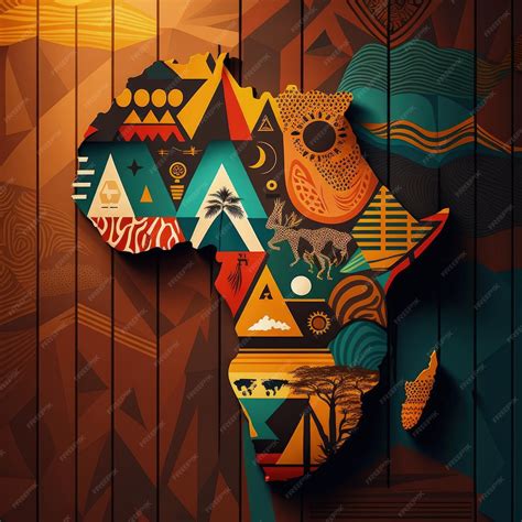 Premium Photo | Africa map illustration with African colors black history month Generative AI