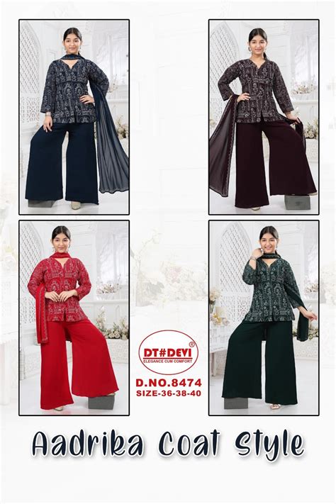 Aadrika Coat Style 8474 Dt Devi Georgette Girls Western Pair – Kavya ...