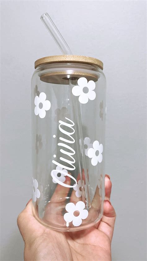 Personalized Floral Tumbler With Bamboo Lid & Straw - Etsy Canada ...
