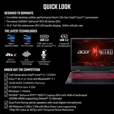 Acer Nitro 5 AN515-58-57Y8 Gaming Laptop | Intel India | Ubuy
