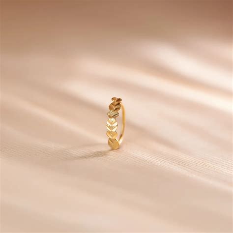 Chevron Texture Band Gold Nose Ring for Women | Price – Yuvora