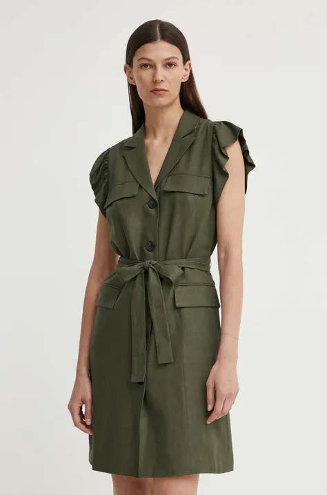 United Colors of Benetton sukienka kolor zielony mini prosta | Answear.com