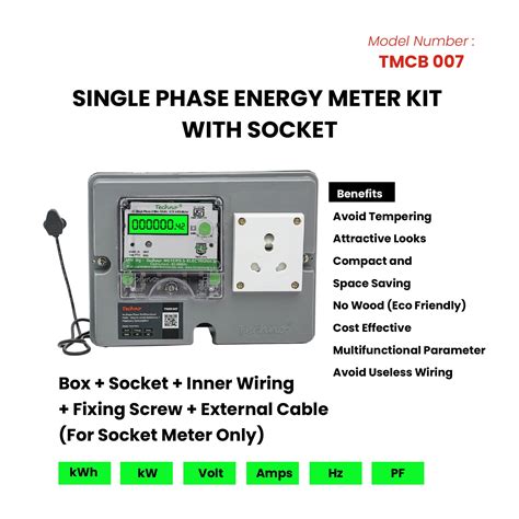 SINGLE PHASE ENERGY METER KIT WITH POWER SOCKET – Techno Meters ...