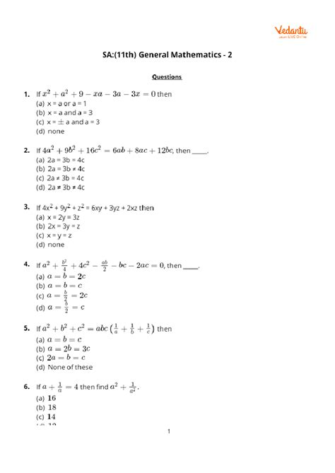 SA (11th) General Mathematics - 2 - IIT entrance - Studocu