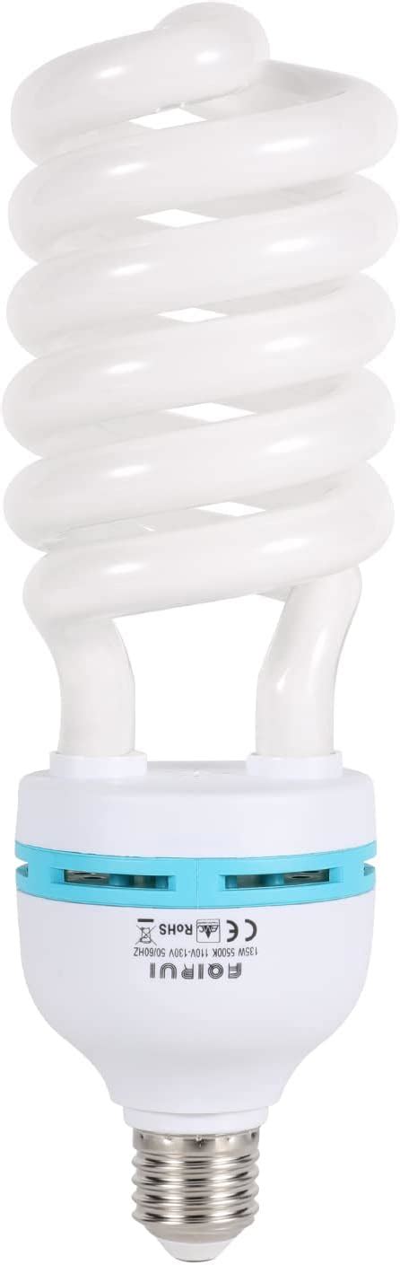 Buy AQIRUI 135W Light Bulb 5500K CFL Daylight Spiral Softbox Bulb in ...