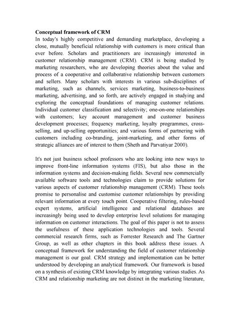 Conceptual framework of CRM - Scholars and practitioners are ...