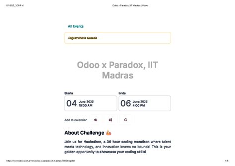 Hackathon Details - Odoo x Paradox, IITM BS 2025 - Studocu