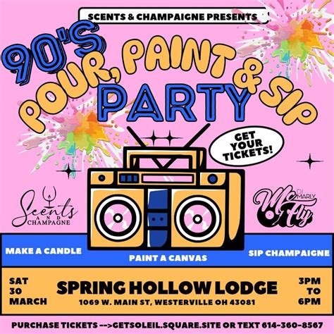 90s Style Pour, Paint & Sip | Scents & Champagne Candle Making ...