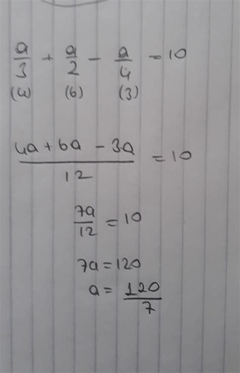 a÷3 + a÷2 - a÷4 = 10 DENKLEMININ SONUÇ 'U NEDIR ACIL - Eodev.com