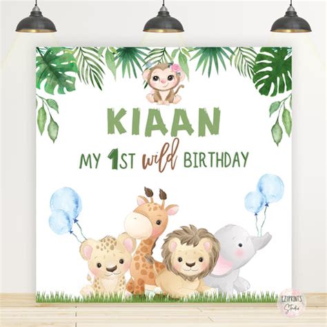 Wild Safari Animals Birthday Backdrop – Ezyprints Studio