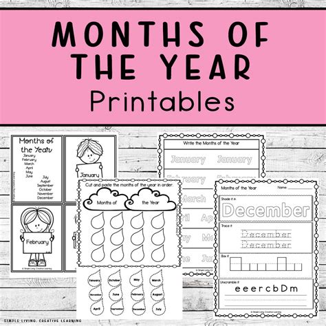 Months of the Year Printables - Simple Living. Creative Learning