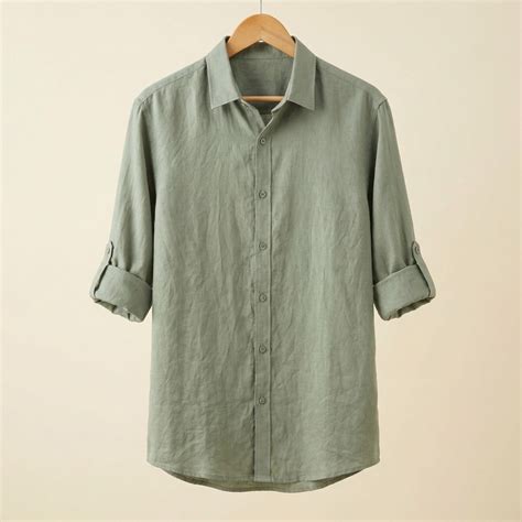 Men's Linen Shirt — Sage Green | JAS TEXTILE