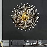 ZOVE Metal Wall Decor for Living Room Golden Flower Wall Hanging Home ...