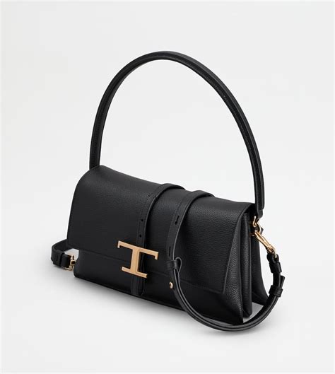 Woman BLACK T Timeless Flap Bag in Leather Mini XBWTSEC0100U1ZPZB999 | Tods