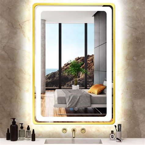TiliKuly 20 x 30 Inch Gold Vanity Mirror with Lights Gold India | Ubuy