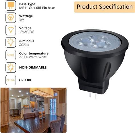 Buy MR11 LED Bulb 12V, MR11 25W Halogen Bulb Replacement for Landscape ...