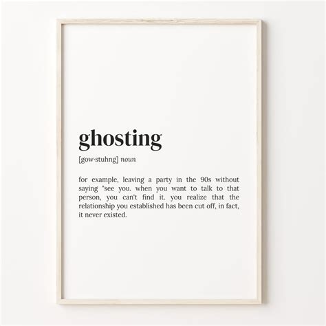 Ghosting Definition Print, Dictionary Poster, Quote Wall Art, Ghosthing ...