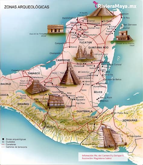 Yucatan Mayan Ruins Location Map