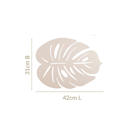 White Laser Cut Monstera Leaf Table Mat Set Of 6 Online - Premium Table ...