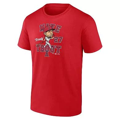 Men's Fanatics Mike Trout Red Los Angeles Angels Hometown Caricature T ...