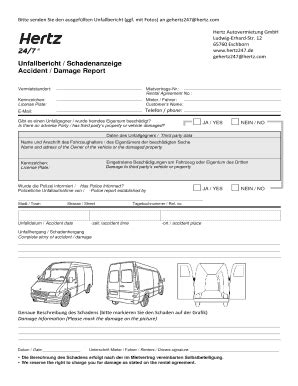 Unfallbericht / Schadenanzeige Accident / Damage Report - Fill and Sign ...