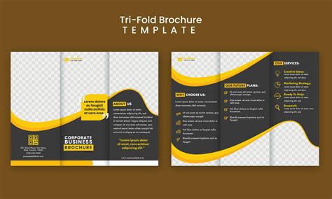 Tri-Fold Brochure Template Design With Copy Space In Front And Back ...