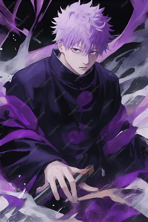 Anime character in purple background | Premium AI-generated image