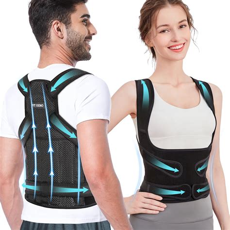 Fit Geno Posture Corrector for Women and Men - Adjustable Back Brace & Straightener for ...