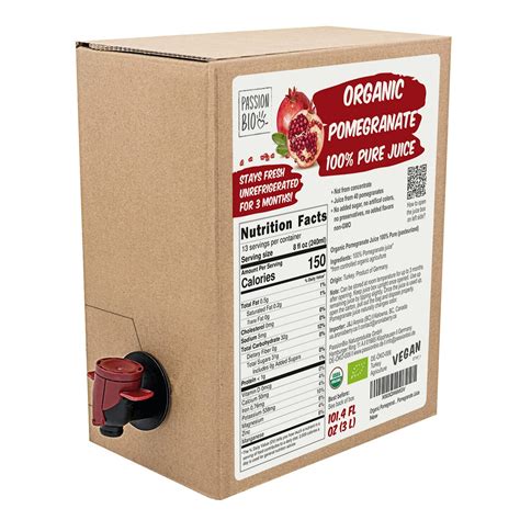 Amazon.com : Organic Pomegranate Juice Box 101.4 Fl Oz | 100% Pure ...