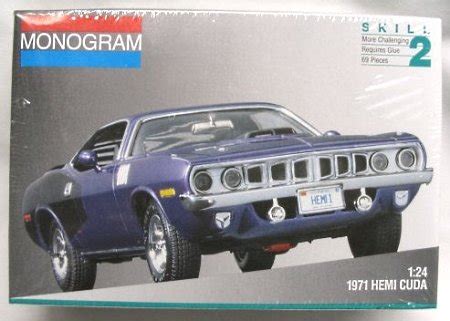 #2943 Monogram 1971 Hemi Cuda 1/24 Scale Plastic Model Kit,Needs ...