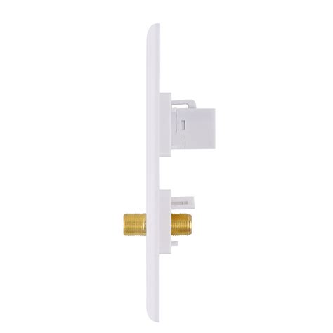 Ethernet Coax Wall Plate - Cat6 F Type Wall Plate, 1 Port Cat6 Keystone ...