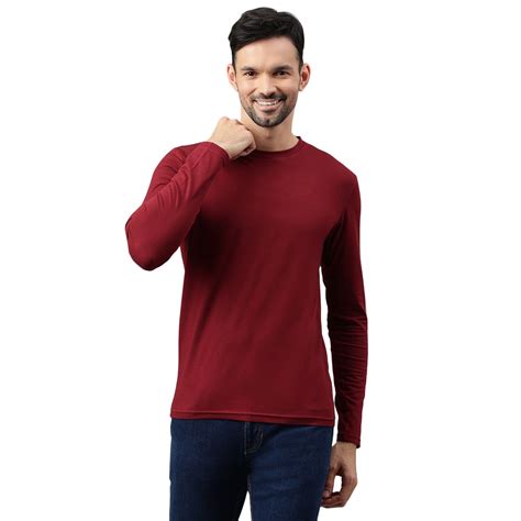 100% Supima Cotton Burgundy T-Shirts for Men (India) | Softness ...